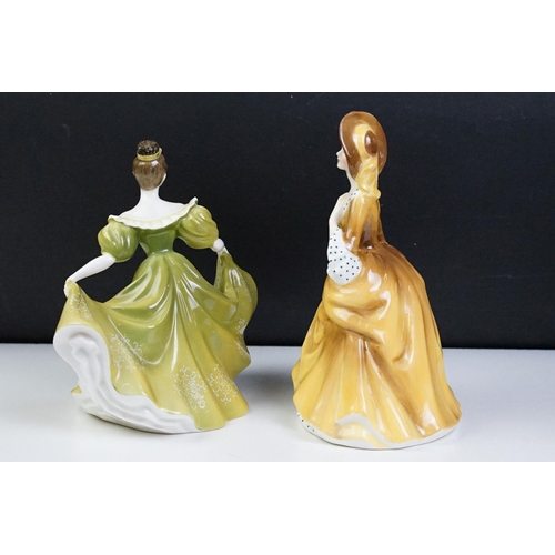 36 - Two Royal Doulton figurines to include Sandra HN 2275 and Lynne HN 2329 together with two Beswick el... 