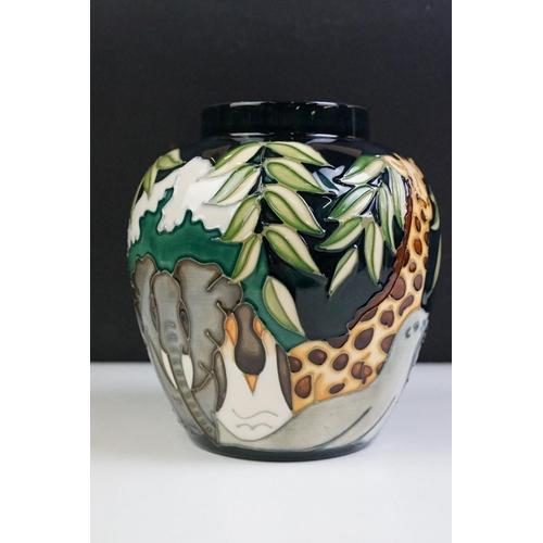 4 - Moorcroft pottery lidded ginger jar having tube lined detailing in the Noah's ark pattern with anima... 