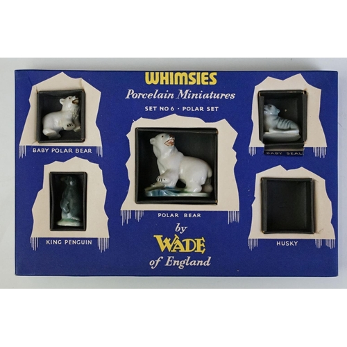 46 - Collection of Wade hat box series figures (nine in total), together with two boxed sets of Whimsies ... 