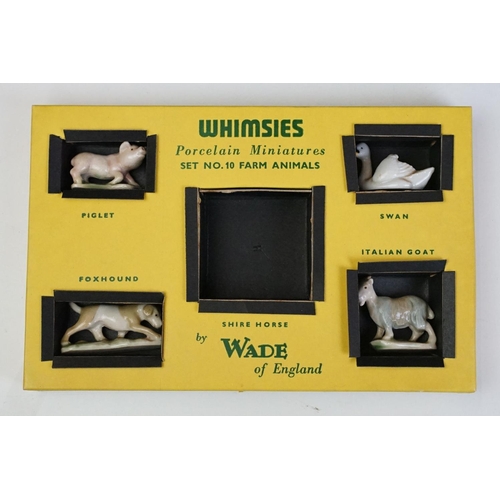 46 - Collection of Wade hat box series figures (nine in total), together with two boxed sets of Whimsies ... 