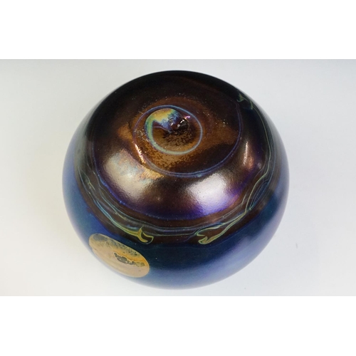 47 - 20th Century glass to include Maltese iridescent glass paperweight, Gozo glass vase, iridescent glas... 