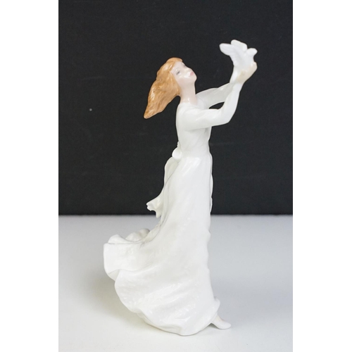 54 - Two Royal Doulton figurines to include Thinking of You HN 3124, Elaine HN 3214, together with a Roya... 