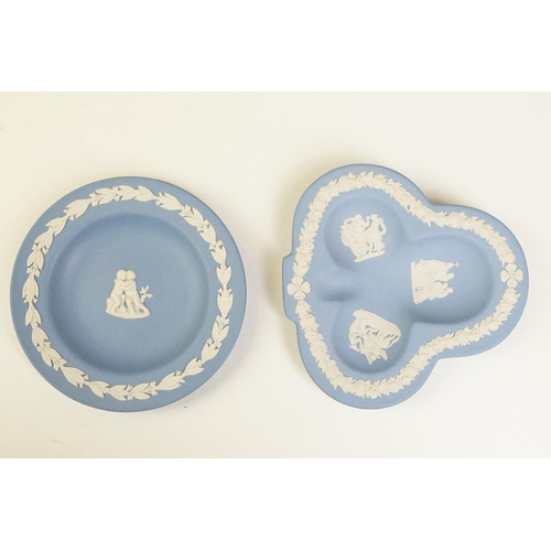 63 - Group of Wedgwood Jasperware, six pieces, to include a Tenth Anniversary Christmas plate (24cm diame... 