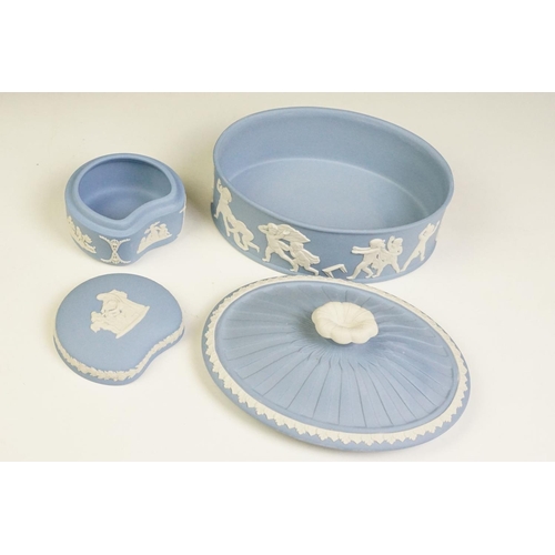 63 - Group of Wedgwood Jasperware, six pieces, to include a Tenth Anniversary Christmas plate (24cm diame... 