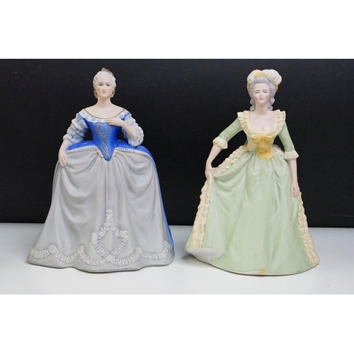 72 - Four Franklin Porcelain ltd edn lady figurines to include Isabella of Spain, Elizabeth I, Catherine ... 