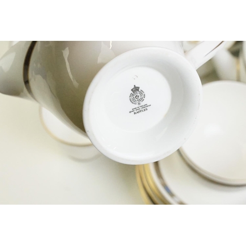 75 - Royal Doulton ' Raffles ' tea set to include teapot, 6 teacups & saucers, 6 tea plates, milk jug, su... 