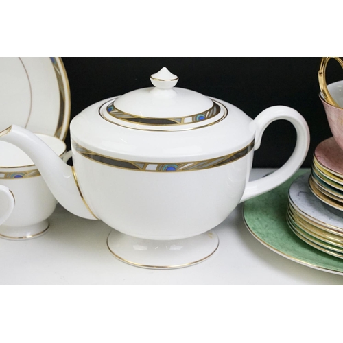 75 - Royal Doulton ' Raffles ' tea set to include teapot, 6 teacups & saucers, 6 tea plates, milk jug, su... 