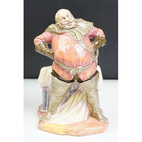 79 - Group of glass & ceramics to include Royal Doulton Falstaff (HN 2054), Stuart Crystal cruet set (box... 