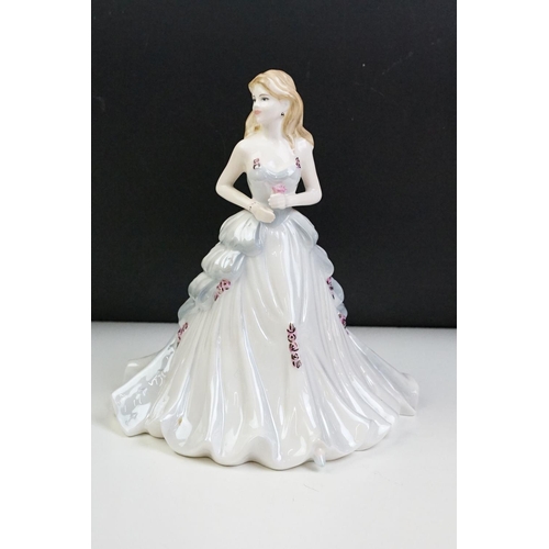 80 - Seven porcelain lady figurines to include 3 x Coalport (Silver Anniversary, Roses of Love & Debutant... 