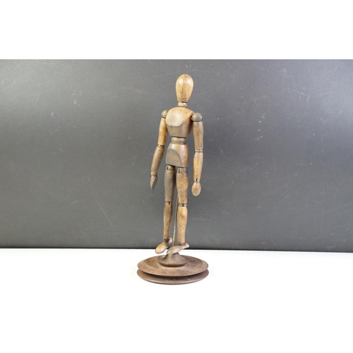 143 - Wooden Artists Lay Figure, approx 34cm tall