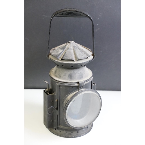 179 - Railwayana - Three metal railway lamps to include a WWII era lamp (with plaque 'Wakefields 1945 Birm... 