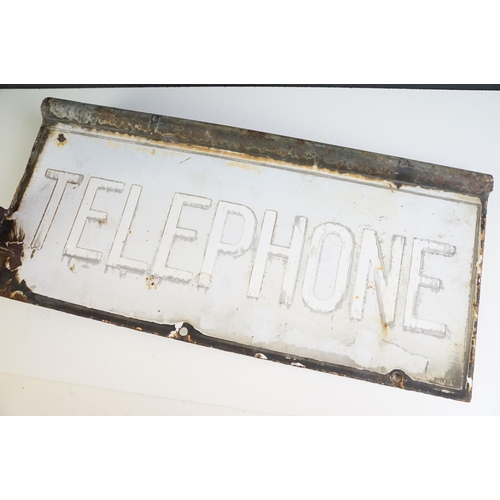 182 - Vintage ' Telephone ' double-sided rectangular metal sign, approx 56cm x 26cm