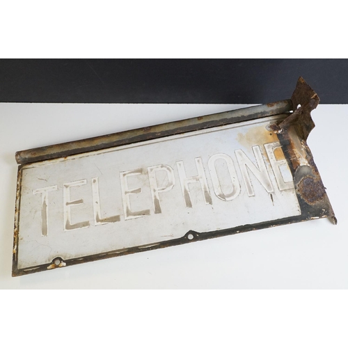 182 - Vintage ' Telephone ' double-sided rectangular metal sign, approx 56cm x 26cm