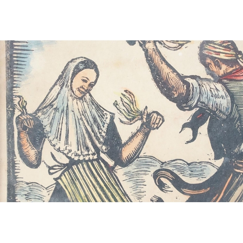 441 - Juan Castells Marti, circa 1940’s, pair of Woodblock Prints of Spanish Dancers titled (Bolero Mallor... 