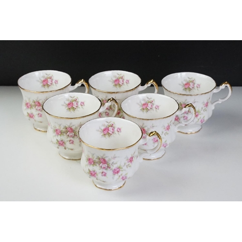 89 - Paragon 'Victoriana Rose' part-tea set (teapot, 6 cups & saucers, milk jug & sugar bowl), together w... 