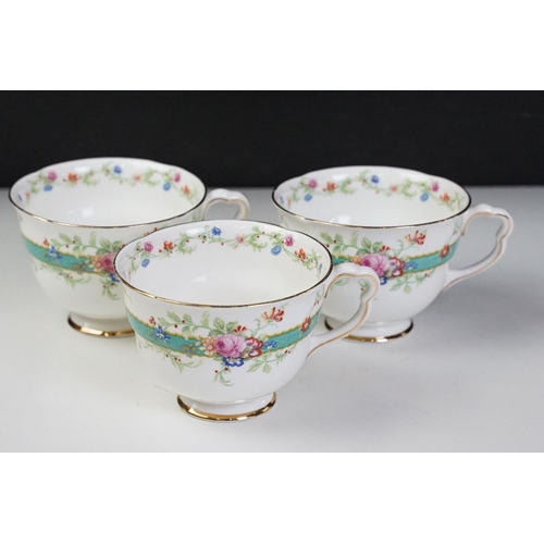 89 - Paragon 'Victoriana Rose' part-tea set (teapot, 6 cups & saucers, milk jug & sugar bowl), together w... 