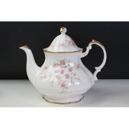 89 - Paragon 'Victoriana Rose' part-tea set (teapot, 6 cups & saucers, milk jug & sugar bowl), together w... 