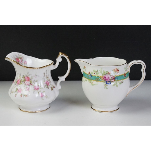 89 - Paragon 'Victoriana Rose' part-tea set (teapot, 6 cups & saucers, milk jug & sugar bowl), together w... 