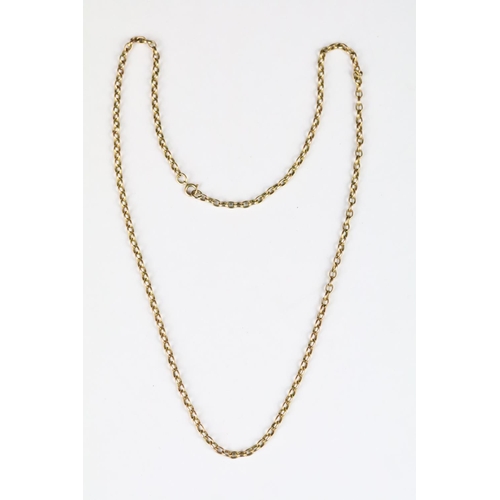 202 - A 9ct gold Belcher chain link necklace, measures approx 24