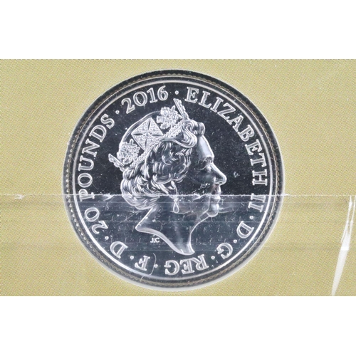 270 - Two Royal Mint 90th Birthday of Her Majesty the Queen 2016 United Kingdom fine silver £20 Coins, Bot... 