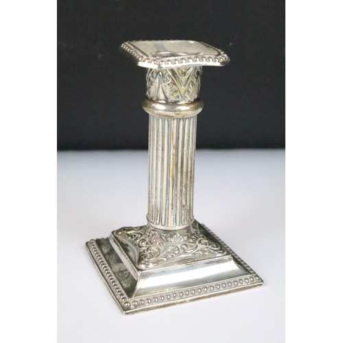 273A - Pair of Victorian silver candlesticks by Watson & Gillot, Sheffield 1897, 11cm high