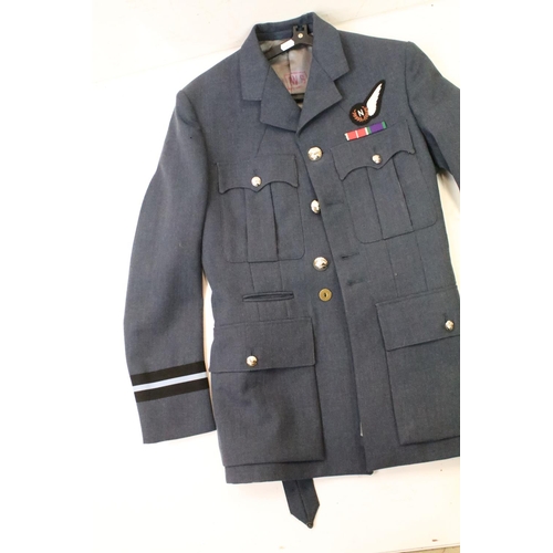 365 - RAF No. 2 Dress Jacket, circa 1980's, with navigators wing badge and twin medal bar