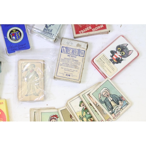 384 - Large collection of vintage playing cards, card games & games, to include Tops and Tails, Snap, Pete... 