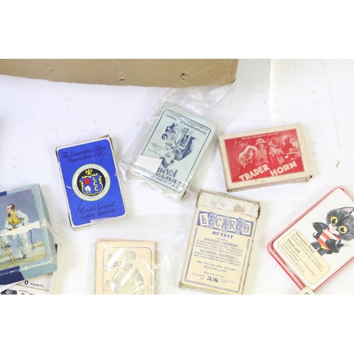 384 - Large collection of vintage playing cards, card games & games, to include Tops and Tails, Snap, Pete... 