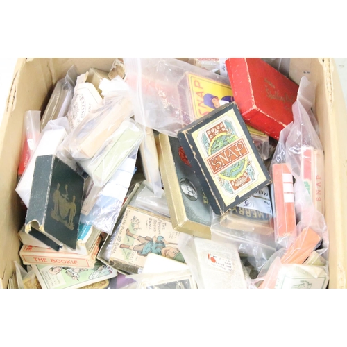 384 - Large collection of vintage playing cards, card games & games, to include Tops and Tails, Snap, Pete... 