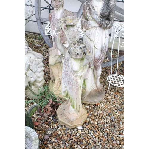 532 - Four reconstituted stone garden statues of classical style figures, tallest approx 112cm high