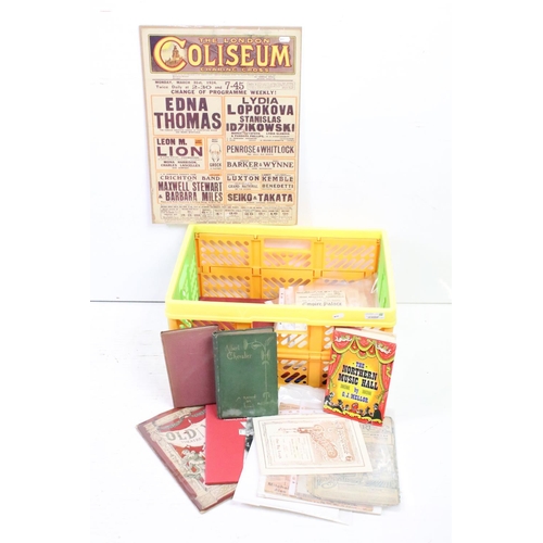 400 - A collection of musical hall and theatre ephemera to include programmes, photographs, cuttings, clip... 