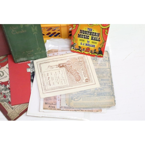 400 - A collection of musical hall and theatre ephemera to include programmes, photographs, cuttings, clip... 