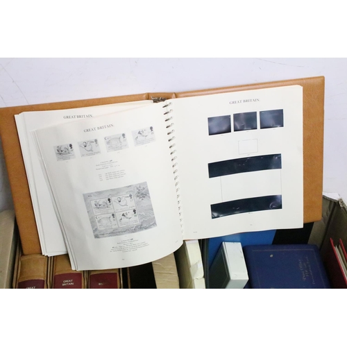 404 - A collection of empty stamp albums and stocks books to include Stanley Gibbons Windsor Sovereign exa... 