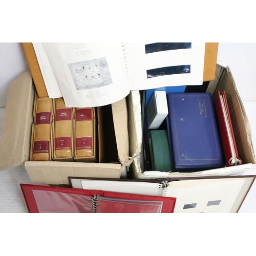 404 - A collection of empty stamp albums and stocks books to include Stanley Gibbons Windsor Sovereign exa... 