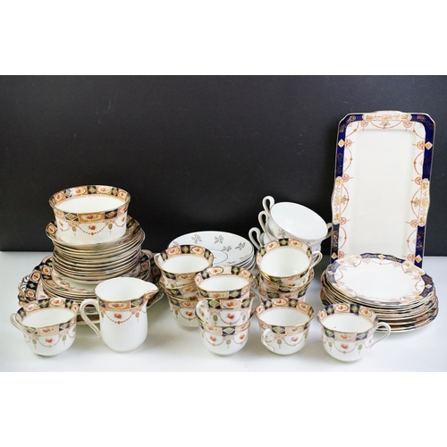 101 - Three part tea sets to include Spode (with gilt floral decoration), Myott Son & Co (pattern 7773) an... 