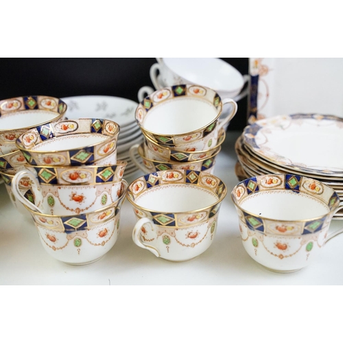 101 - Three part tea sets to include Spode (with gilt floral decoration), Myott Son & Co (pattern 7773) an... 