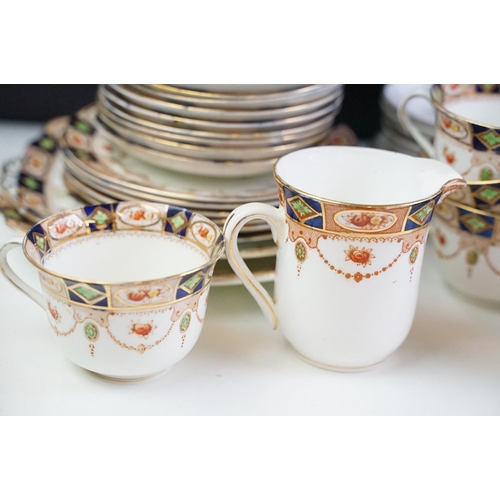 101 - Three part tea sets to include Spode (with gilt floral decoration), Myott Son & Co (pattern 7773) an... 