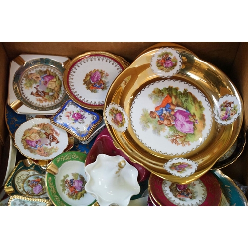 102 - Collection of 20th Century Continental porcelain cabinet pieces, mainly Limoges, also featuring Dres... 