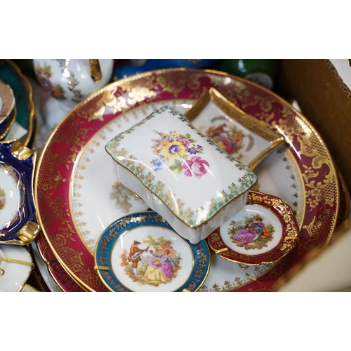 102 - Collection of 20th Century Continental porcelain cabinet pieces, mainly Limoges, also featuring Dres... 