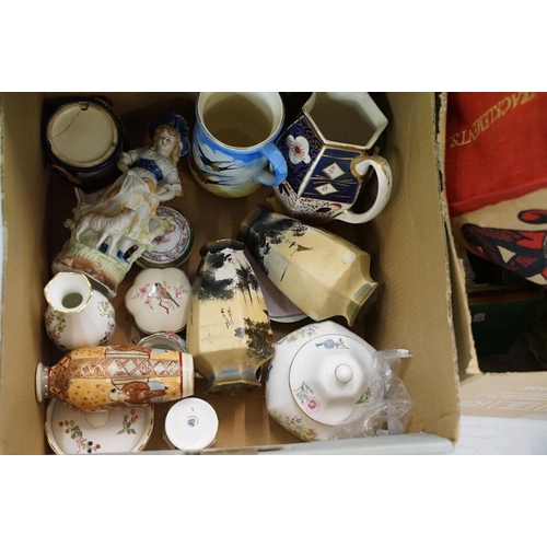 113 - Large quantity of mixed glass, ceramics & collectables to include Blue Mountain Pottery fish, Old Fo... 