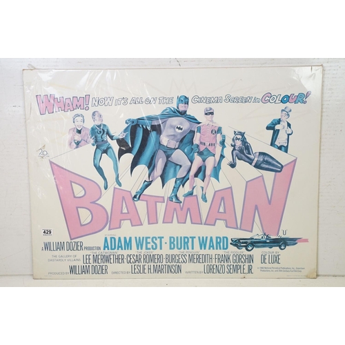 429 - An original 1966 20th Century Fox 'Batman' Quad poster, mounted to board, measures approx 94cm x 69c... 