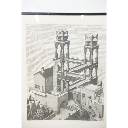 434 - M C Escher (1898 - 1972), Waterfall ( Waterval ), lithograph, printed in Holland by van Doreen B.V.,... 