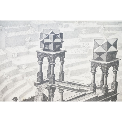 434 - M C Escher (1898 - 1972), Waterfall ( Waterval ), lithograph, printed in Holland by van Doreen B.V.,... 