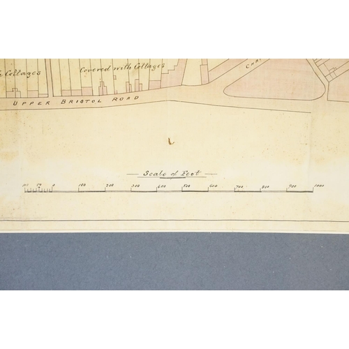 459 - Plan with Reference to Marlborough Buildings, Bath, Showing Deviation from Original Plan, signed low... 