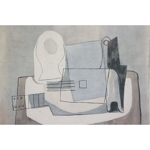 461 - After Pablo Picasso (1881 - 1973), Guitare, Bouteille et Compotier, colour print, mount marked Picas... 