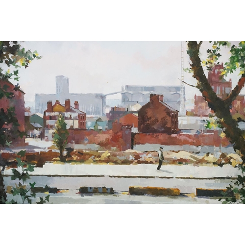 471 - Elizabeth Masterman, Impressionist Oils on Canvas View of Liverpool with figure titled ‘ To the Mers... 