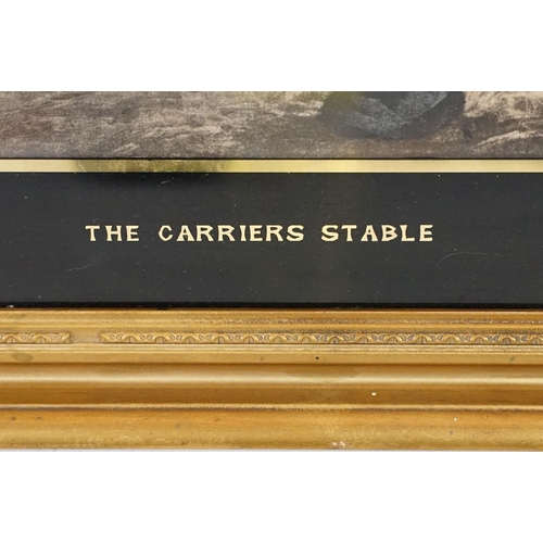 482 - Two 19th Century coloured lithograph prints to include ' the Carriers Stable ' and ' The cowherd and... 