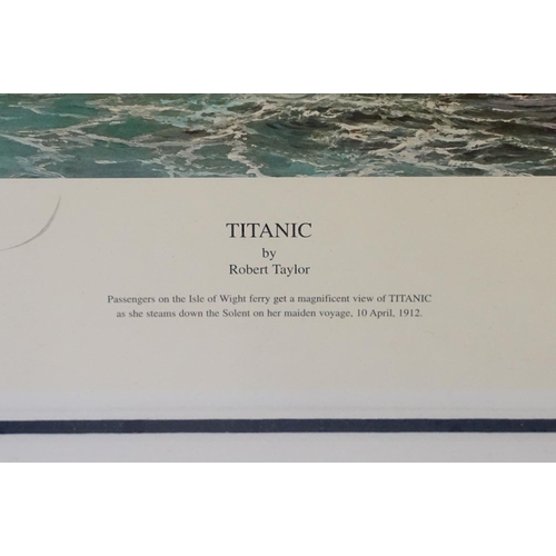 483 - Two signed limited edition prints by Robert Taylor to include Titanic (283/500) and Titanic Last Far... 