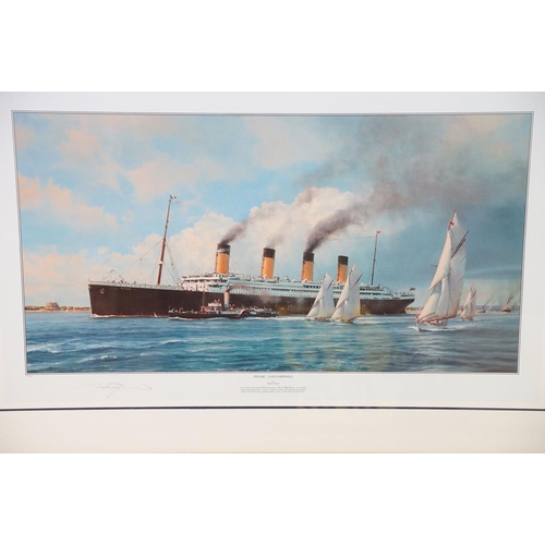 483 - Two signed limited edition prints by Robert Taylor to include Titanic (283/500) and Titanic Last Far... 