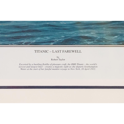 483 - Two signed limited edition prints by Robert Taylor to include Titanic (283/500) and Titanic Last Far... 